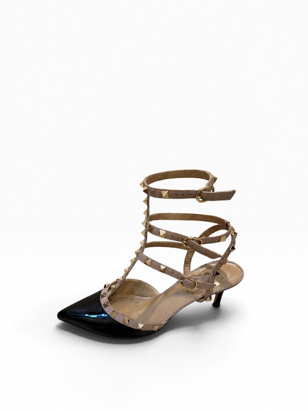 Valentino Garavani Rockstud Caged 65 Pumps Black Poudre Size 40